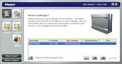 Maxtor shared storage drive software